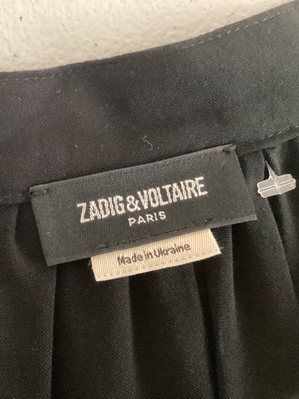 Zadig & Voltaire Tink Solid Black Noir Long Sleeve Blouse NWT $298 size Large - Picture 11 of 11